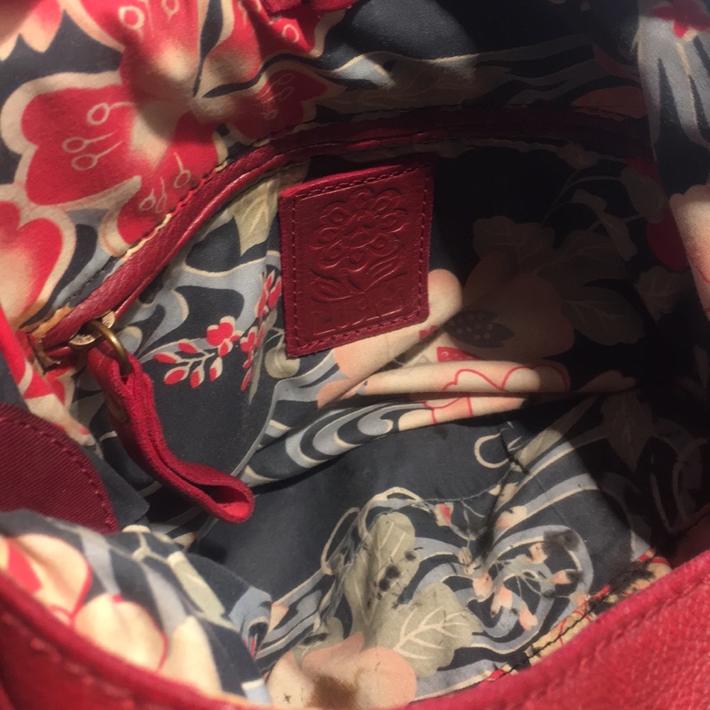 Lucky Brand Leather Hobo Bag Deep Red - Picture 8 of 15
